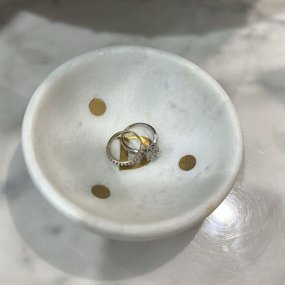 Anthropologie “D” Marble Mono Trinket Dish - Picture 4 of 7